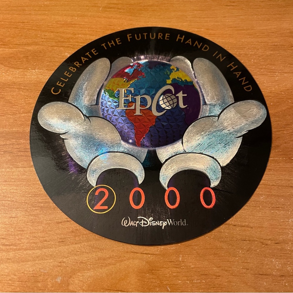 Epcot 2000 Milennium Mickeys Hands Planet Earth Round Postcard Walt Disney World